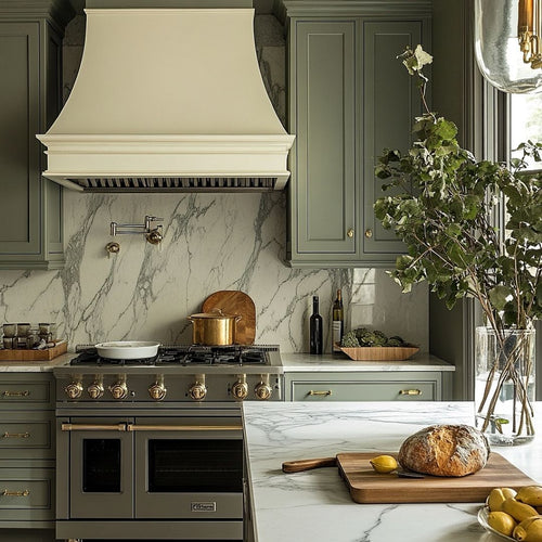 Cabinets painted in Wise Owl Paint colour Shade Green